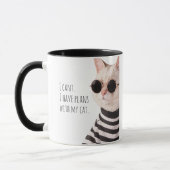 Funny Plans With My Cat Cute Drawing Typography Tasse (Links)