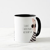 Funny Plans With My Cat Cute Drawing Typography Tasse (VorderseiteRechts)