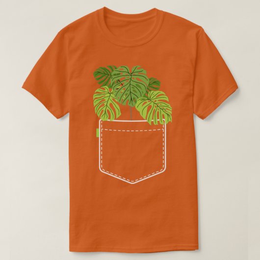 Funny Plant Ohrts For Women Monstera Pocket Plant T-Shirt (Design vorne)