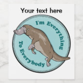 Funny Platypus Weinetikett (Einzelnes Label)