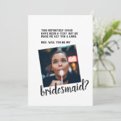 Funny Playful Bridesmaid Request Card Einladung (Stehend Vorderseite)