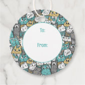 Funny Playful Cats Geschenkanhänger (Vorderseite)