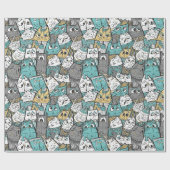 Funny Playful Cats Geschenkpapier (Flach)