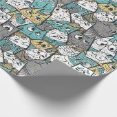 Funny Playful Cats Geschenkpapier (Ecke)