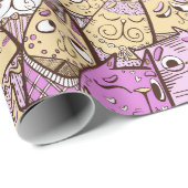 Funny Playful Cats Geschenkpapier (Rolleneckpunkt)