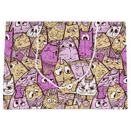 Funny Playful Cats Große Geschenktüte