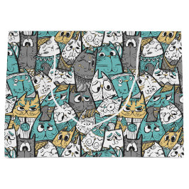 Funny Playful Cats Große Geschenktüte