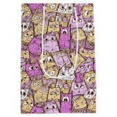 Funny Playful Cats Mittlere Geschenktüte (Rückseite)