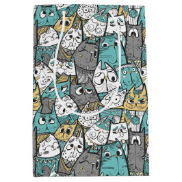 Funny Playful Cats Mittlere Geschenktüte