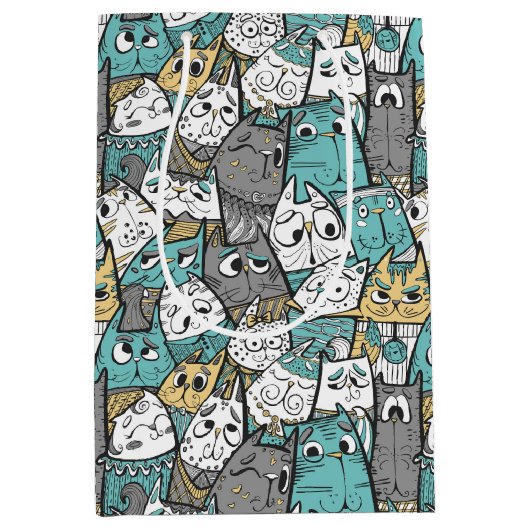 Funny Playful Cats Mittlere Geschenktüte (Vorderseite)