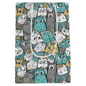 Funny Playful Cats Mittlere Geschenktüte (Rückseite)