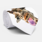 Funny Playful Giraffe Neck Tie - Happy Krawatte (Gerollt)