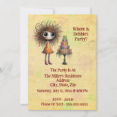 Funny & Playful Whimsical Birthday Girl Einladung (Vorderseite)