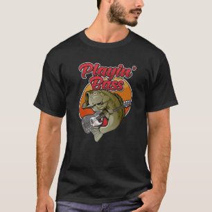 Funny Playin' Bass Guitar Player Gift Bass Fish Fi T-Shirt