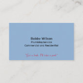 Funny Plumber Doctor Contractor Plumbing Service Visitenkarte (Rückseite)