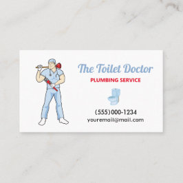 Funny Plumber Doctor Contractor Plumbing Service Visitenkarte