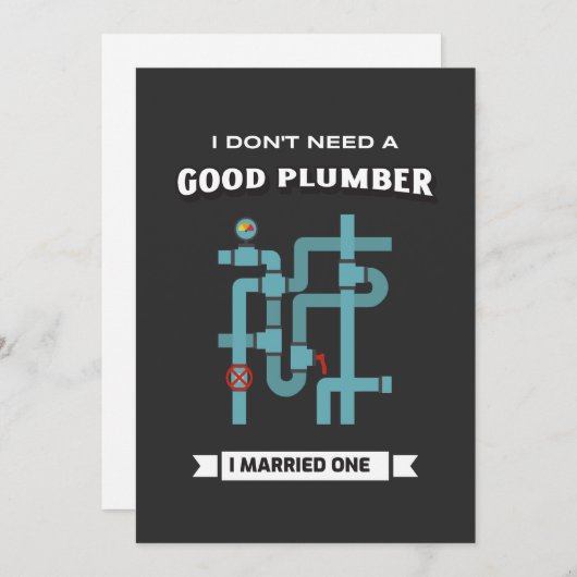 Funny Plumber Feiertagskarte (Vorne/Hinten)