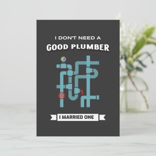 Funny Plumber Feiertagskarte (Stehend Vorderseite)
