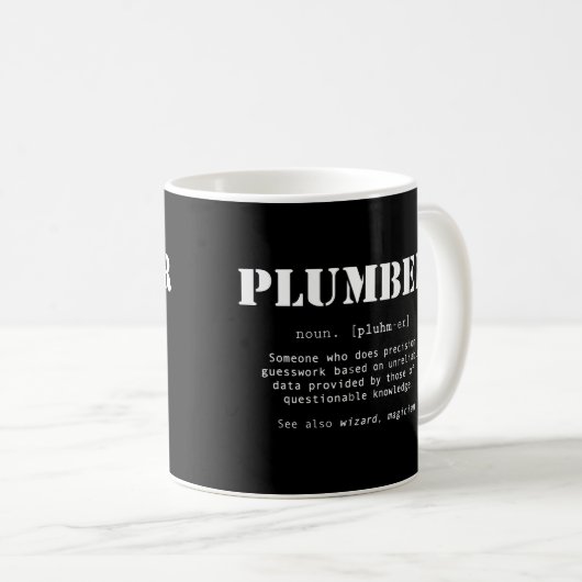 Funny Plumber Geschenk - Wörterbuchdefinition Kaffeetasse (VorderseiteRechts)