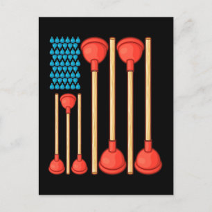 Funny Plumber gibt Men American Flag Plumber Postkarte