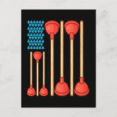 Funny Plumber gibt Men American Flag Plumber Postkarte (Vorderseite)