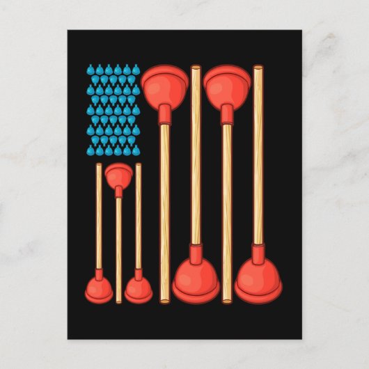 Funny Plumber gibt Men American Flag Plumber Postkarte (Vorderseite)