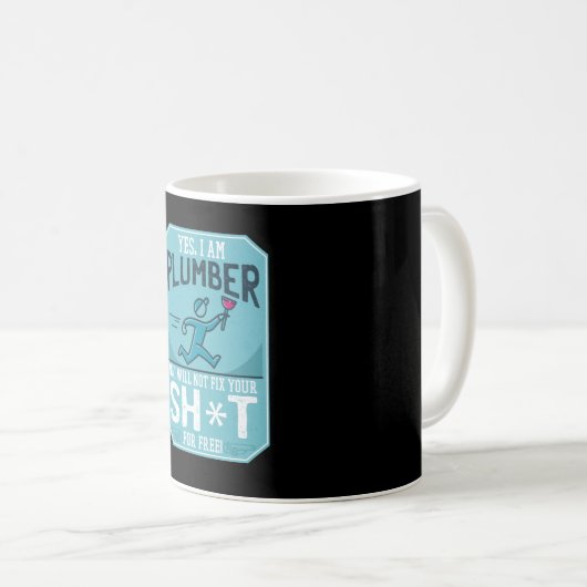 Funny Plumber Kaffeetasse (VorderseiteRechts)