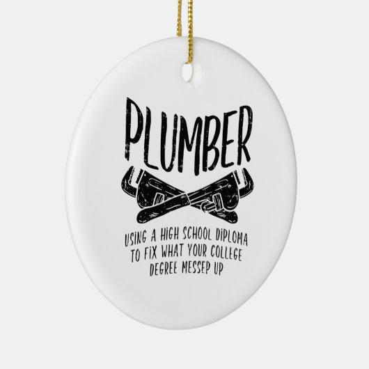 Funny Plumber Keramik Ornament (Rechts)
