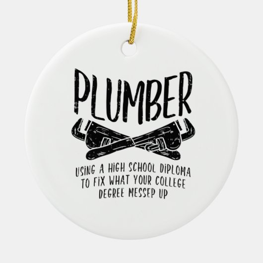 Funny Plumber Keramik Ornament (Vorne)