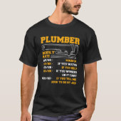 Funny Plumber Men Klempner Stundenzahl Klempner T-Shirt (Vorderseite)