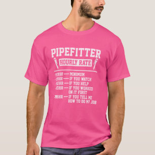Funny Plumber Men Pipefitter Stundensatz T-Shirt