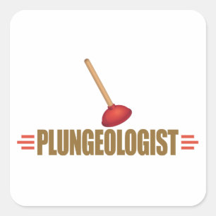 Funny Plumber Quadratischer Aufkleber