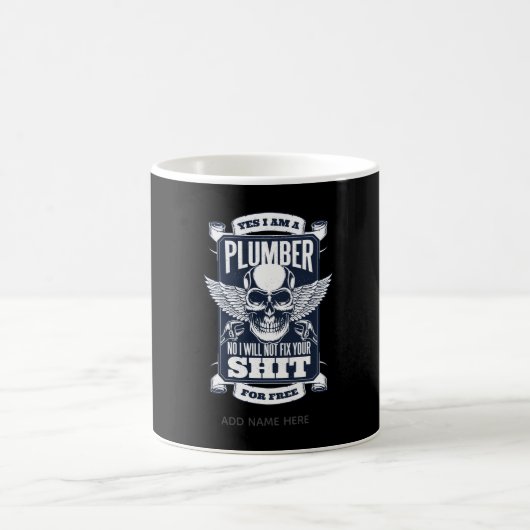 Funny Plumber Quote Gag Skull Tattoo - Fehler behe Kaffeetasse (Mittel)