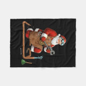 Funny Plumber Santa Christmas Graphic Fleecedecke (Vorderseite (Horizontal))
