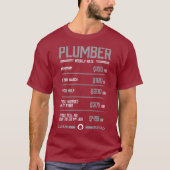 Funny Plumber Stundensatz T-Shirt (Vorderseite)
