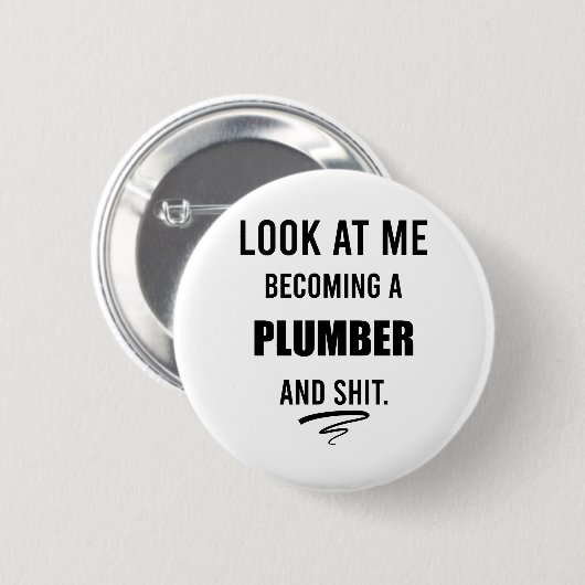Funny Plumber T - Shirt Plumber Gift Plumbing Shir Button (Vorne & Hinten)