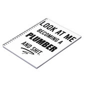 Funny Plumber T - Shirt Plumber Gift Plumbing Shir Notizblock (Linke Seite)