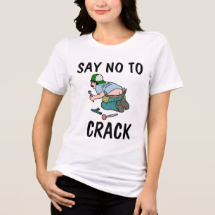 FUNNY PLUMBER T - SHIRT, SAGE NEIN, UM ZU KRACK Tri-Blend SHIRT