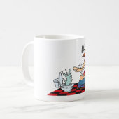 Funny Plumber Unblocking A Toilet Kaffeetasse (Vorderseite Links)