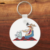 Funny Plumber Unblocking A Toilet Schlüsselanhänger (Vorderseite)