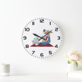 Funny Plumber with Toilet Plunge Humor Große Wanduhr (Zuhause)