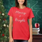 Funny Plus Sign Math Themed Merry Bright Weihnacht T-Shirt