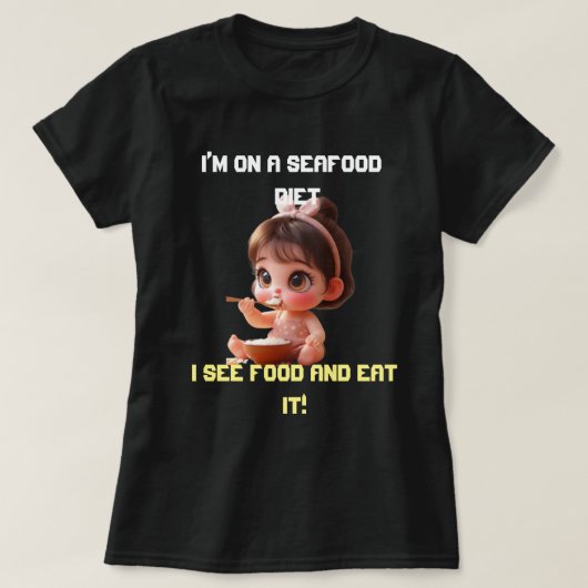 Funny Plus T - Shirt | Ich sehe Essen und Essen (Design vorne)