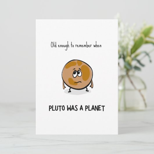 Funny Pluto Birthday Card (Stehend Vorderseite)