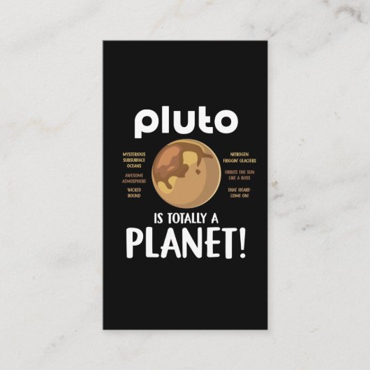 Funny Pluto Planet Facts Science Astronomie Spaß Visitenkarte (Vorderseite)