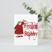 Funny PMS Stabby Postkarte (Stehend Vorderseite)