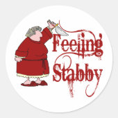 Funny PMS Stabby Runder Aufkleber (Vorderseite)