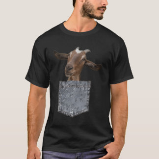 Funny Pocket Animal Pinking Baby Goat T-Shirt