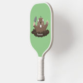 Funny pocket gopher digging cartoon illustration pickleball schläger (Links)