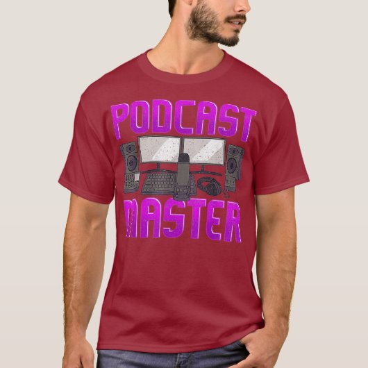 Funny Podcast Master Podcasting Radio Pod Cast T-Shirt (Vorderseite)